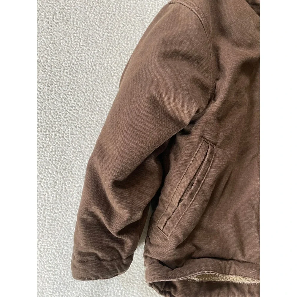 Berne Toddler 4T Workwear Jacket Brown Sherpa Lined Hooded Canvas BHJ42TBB